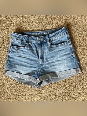 American Eagle Outfitters Light Blue Cuffed Denim Shorts